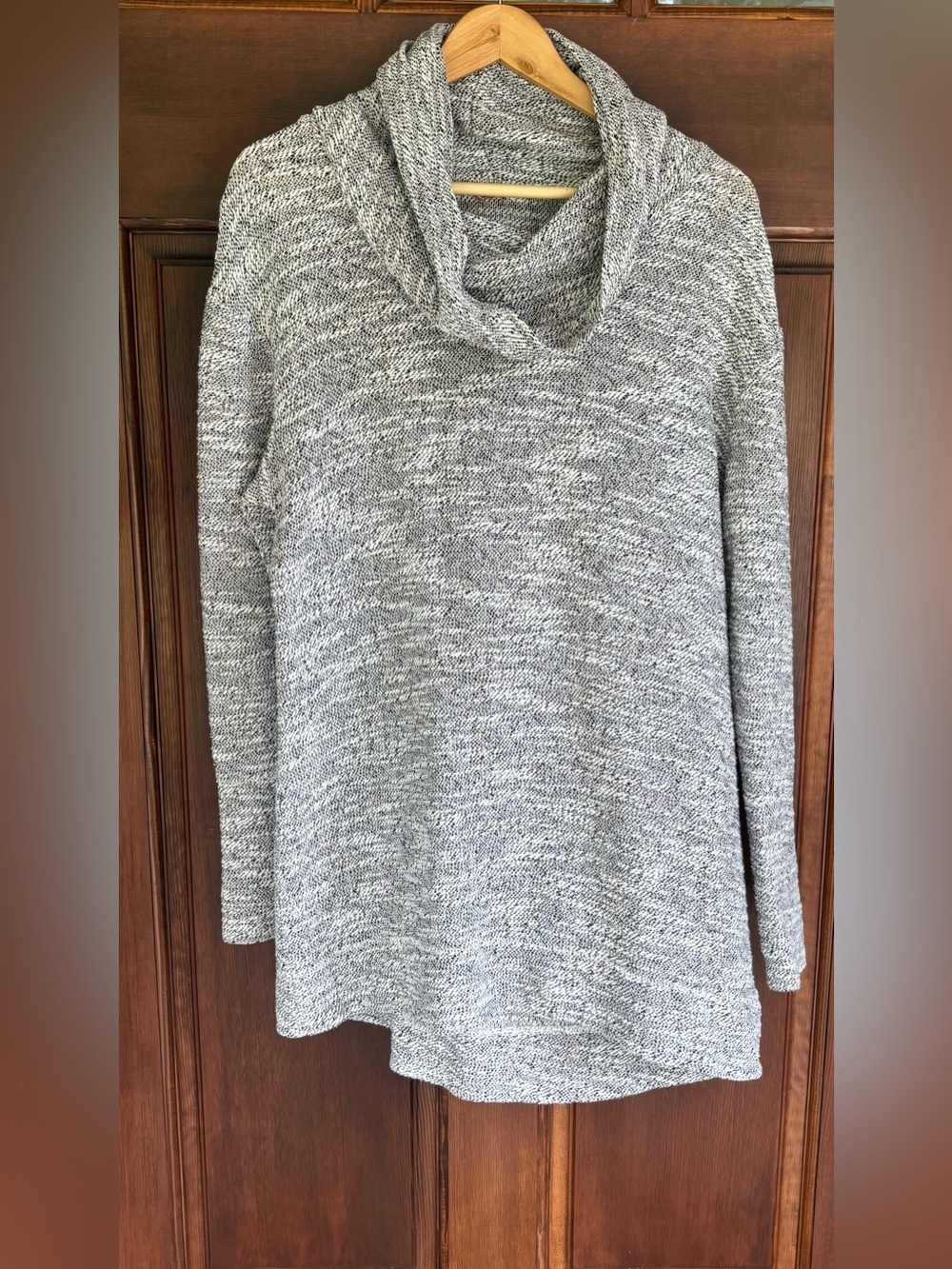 Cozy Gray Marled Cowl Neck Women's Sweater